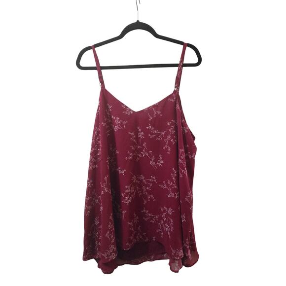 Torrid Burgundy Floral Foxy Cami – Size 2 Plus Size Adjustable Strap Tank Top - Picture 5 of 5